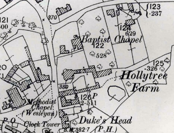 The Baptist and Wesleyan chapels in 1901